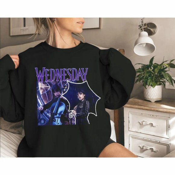 Jenna Ortega Vintage 90s Wednesday Addams Wednesday Tv Series Wednesd shirt - Picture 1 of 2